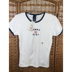 Tommy Hilfiger White Tommy Girl T Shirt Air Large